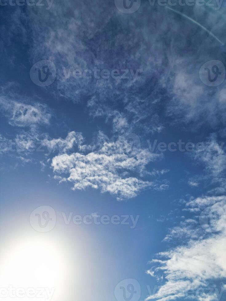 High Angle View of Winter Sky and Clouds over City of England UK photo