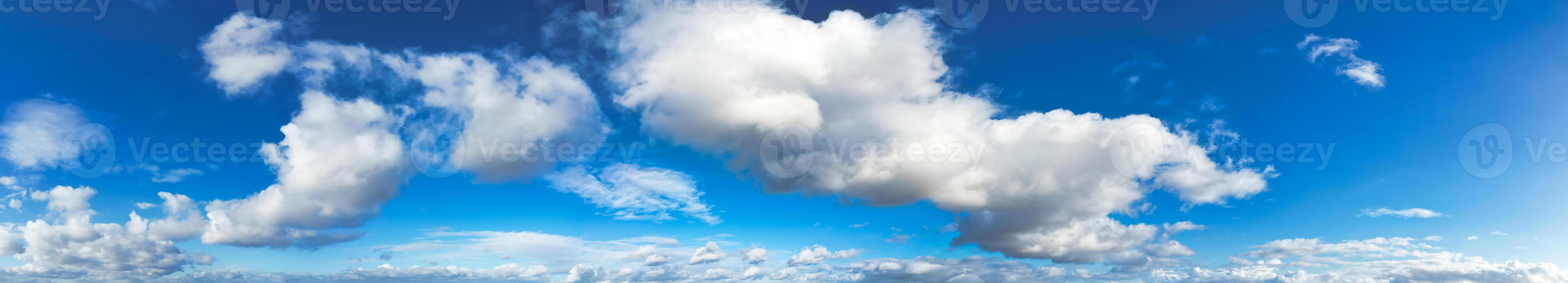 High Angle Panoramic View of Winter Sky and Clouds over City of England UK photo