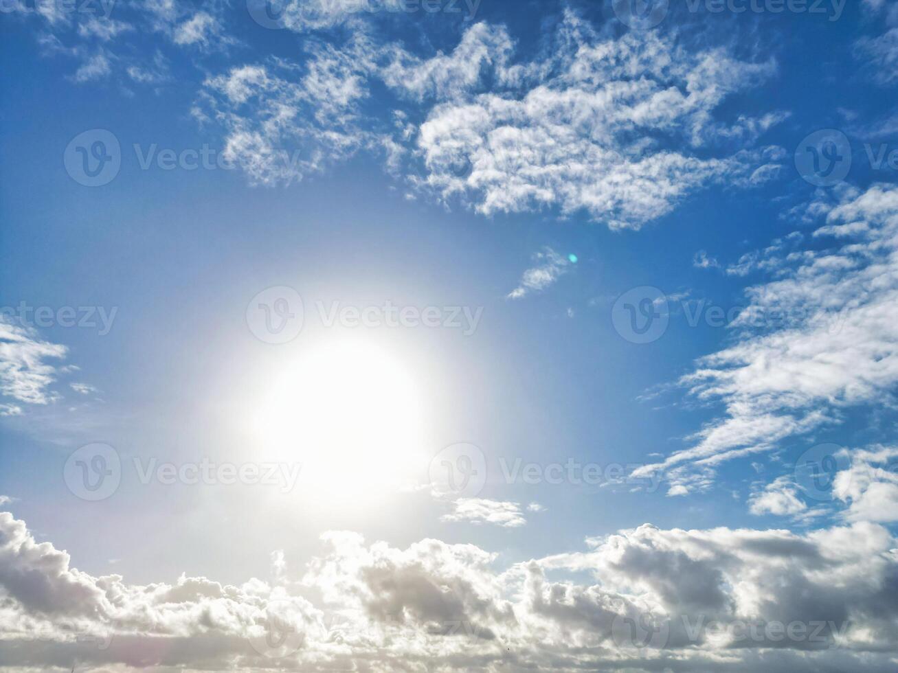 High Angle View of Winter Sky and Clouds over City of England UK photo