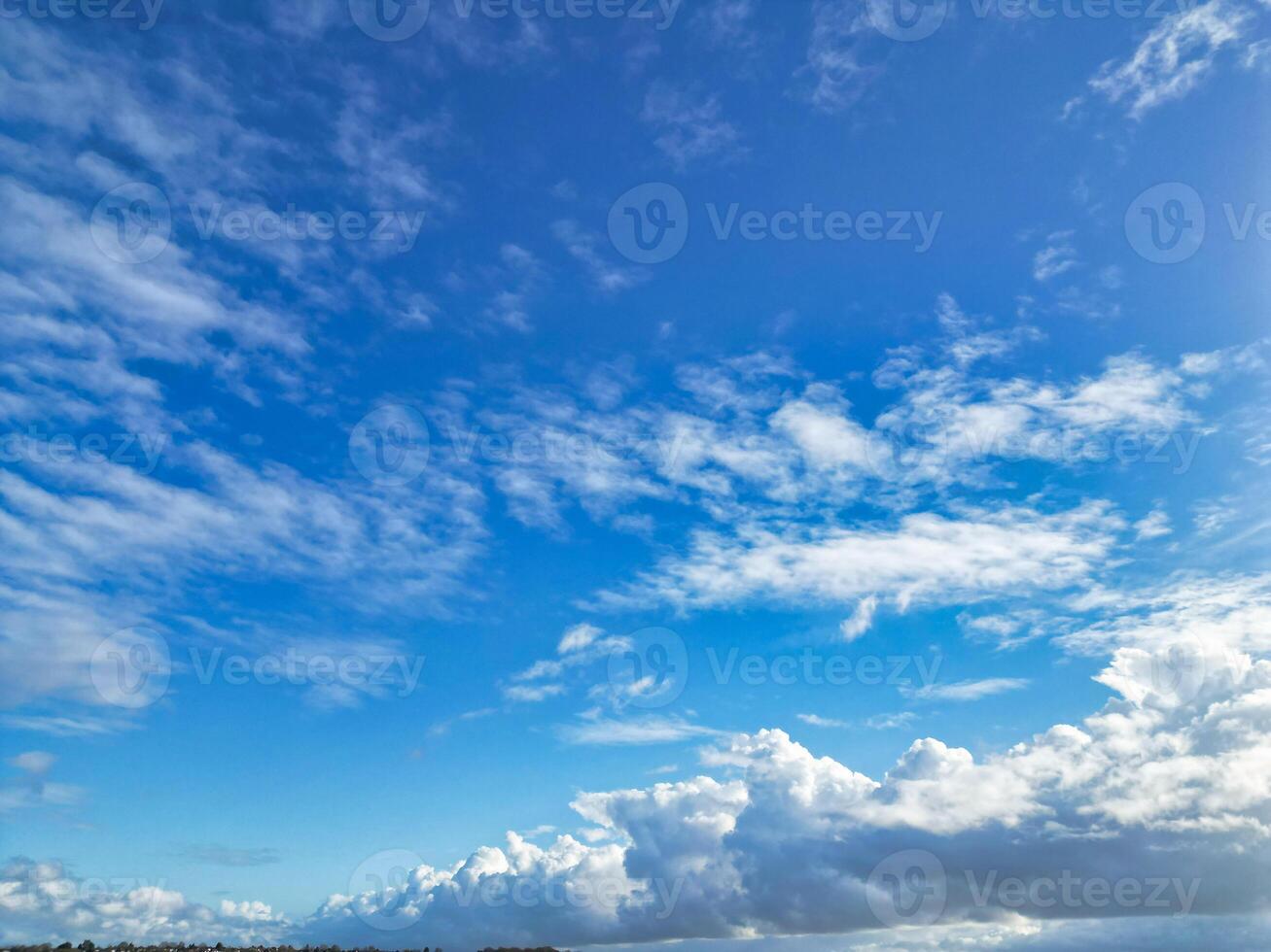 High Angle View of Winter Sky and Clouds over City of England UK photo