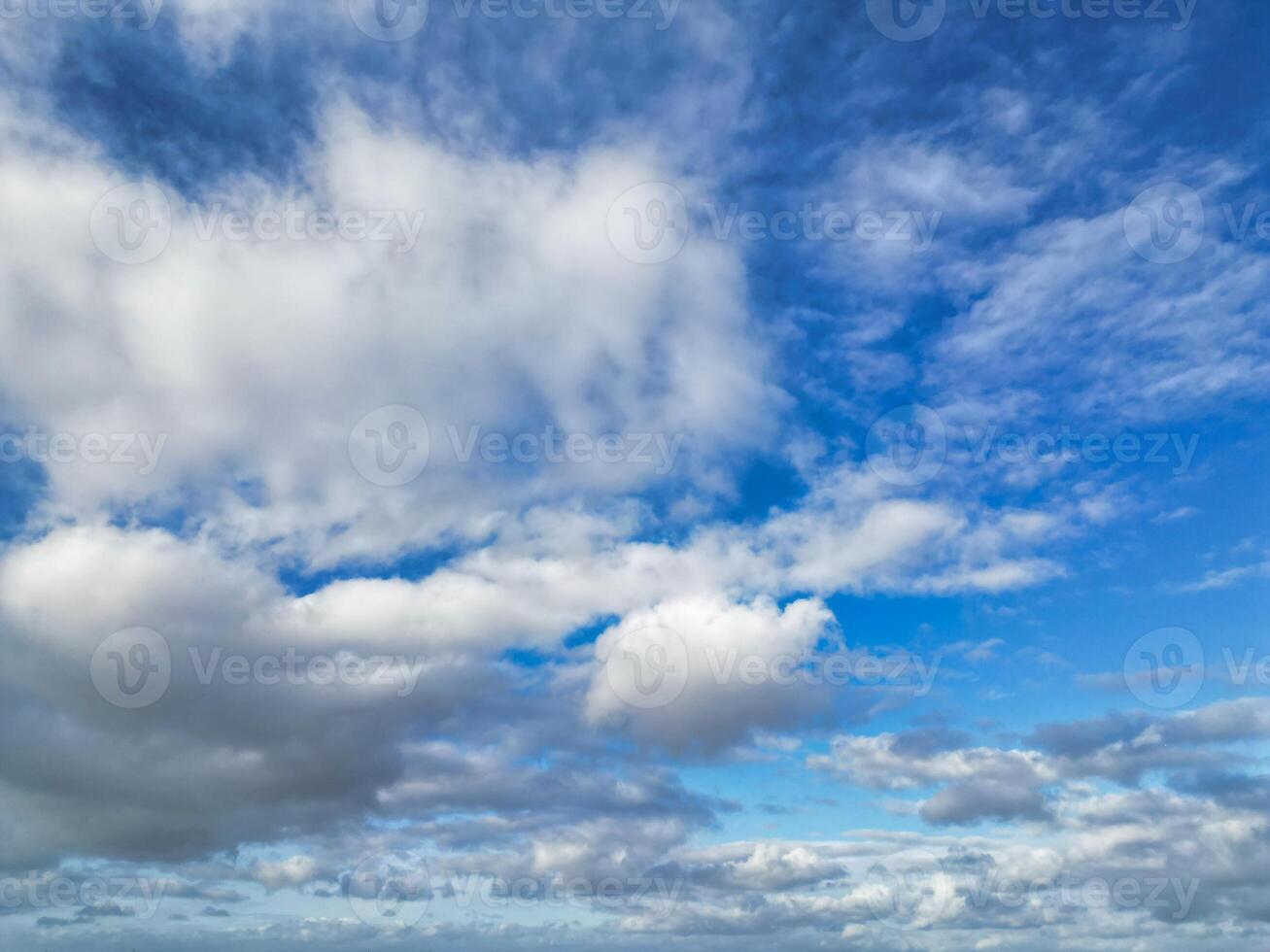High Angle View of Winter Sky and Clouds over City of England UK photo