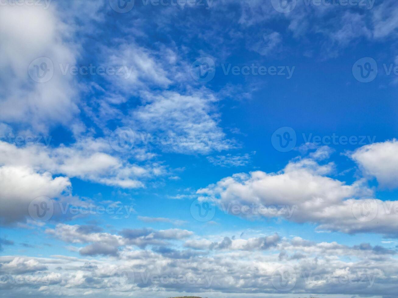 High Angle View of Winter Sky and Clouds over City of England UK photo