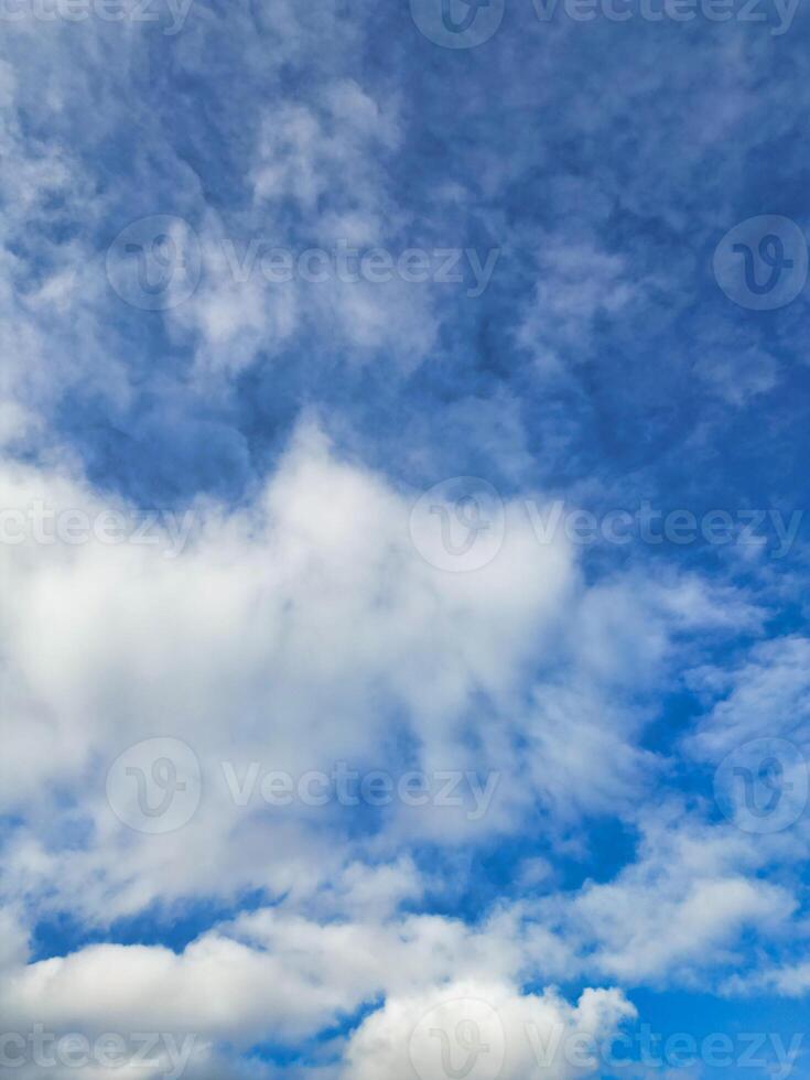 High Angle View of Winter Sky and Clouds over City of England UK photo