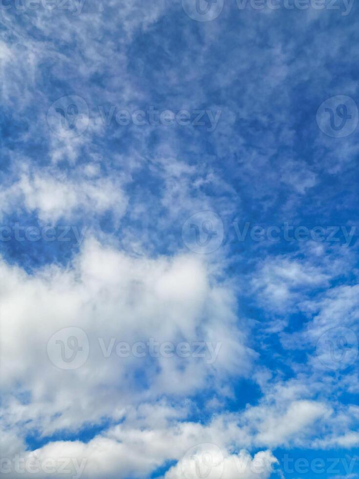 High Angle View of Winter Sky and Clouds over City of England UK photo
