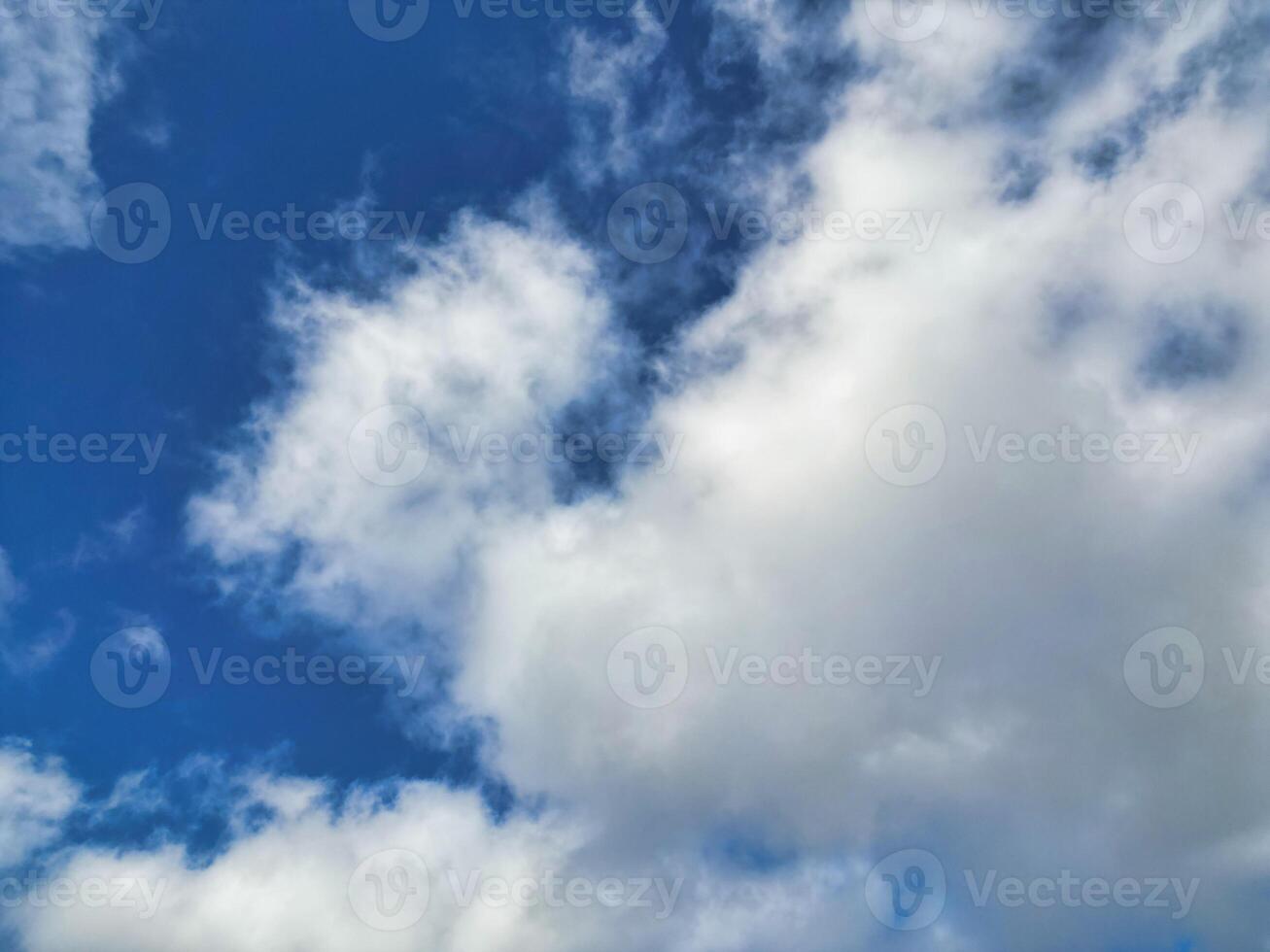 High Angle View of Winter Sky and Clouds over City of England UK photo