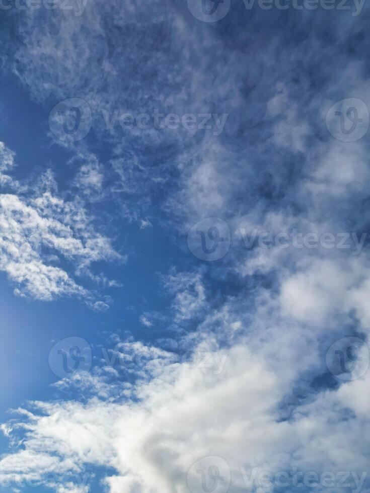 High Angle View of Winter Sky and Clouds over City of England UK photo