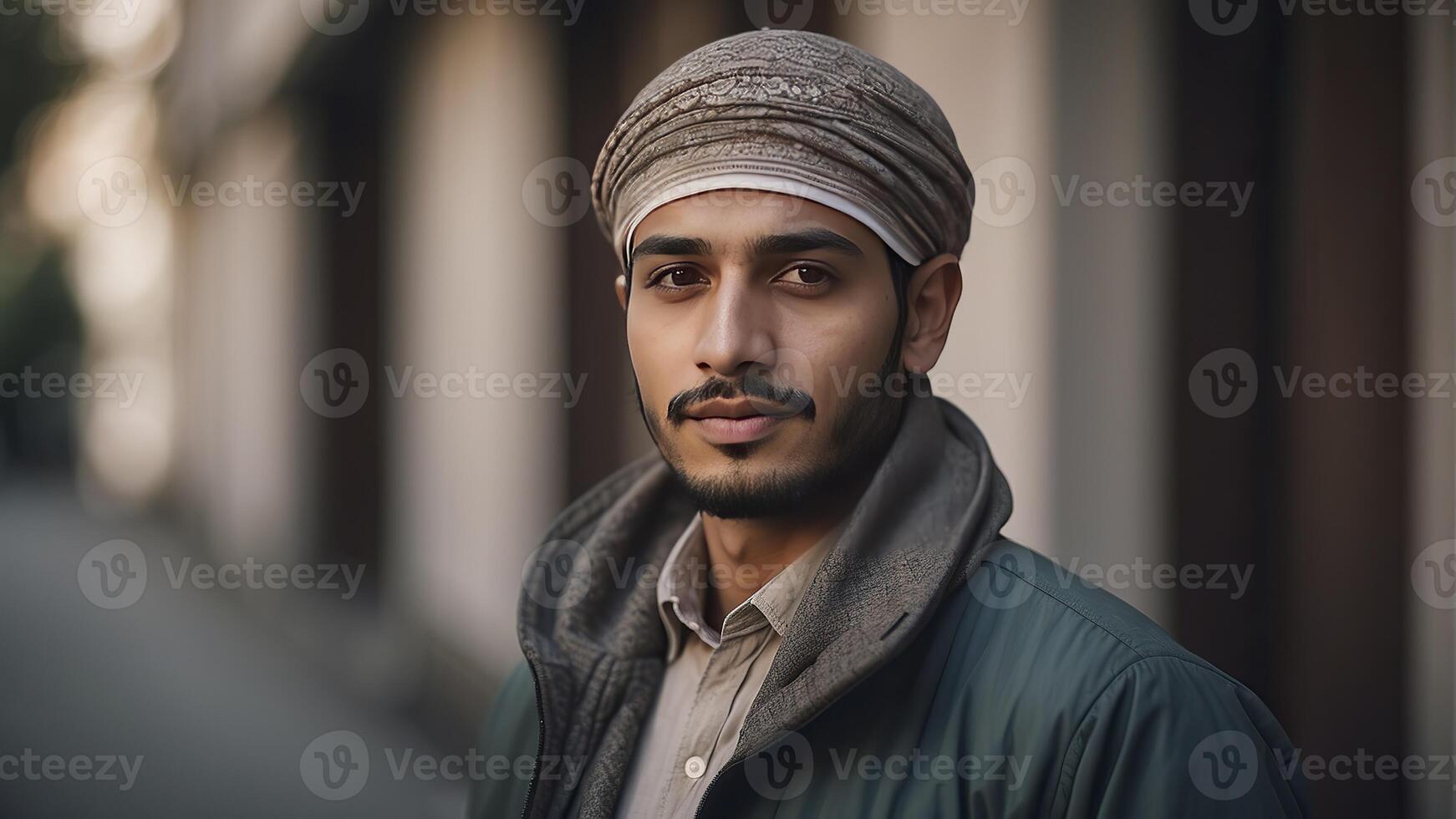 ai generado retrato de un bonito joven musulmán hombre, retrato de un hombre, bonito musulmán hombre foto