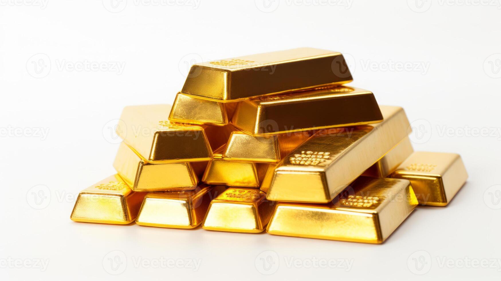 AI generated Gold bars isolated on white background. Financial concept. Neural network AI generated photo