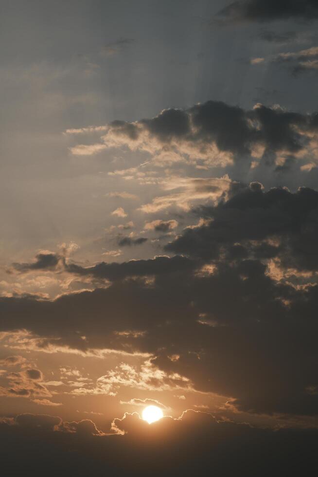 The afterglow of the sunset over the lake photo