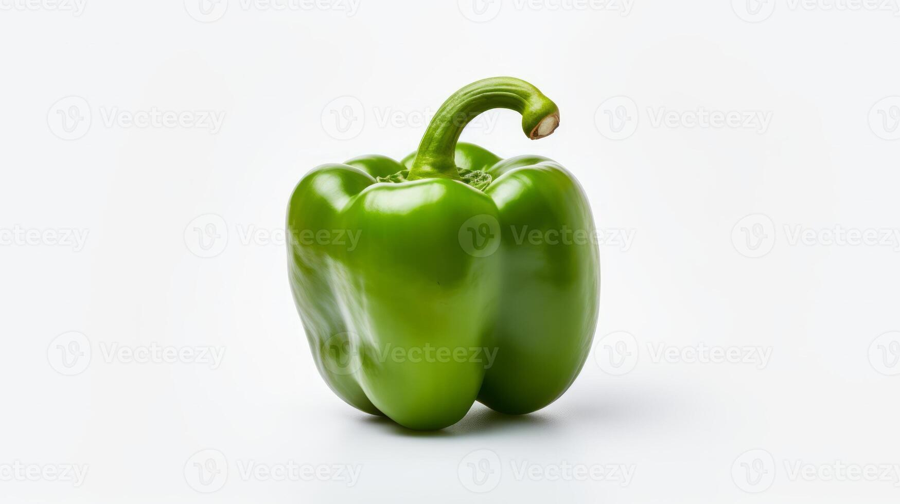 AI generated Green pepper on white background. Neural network AI generated photo