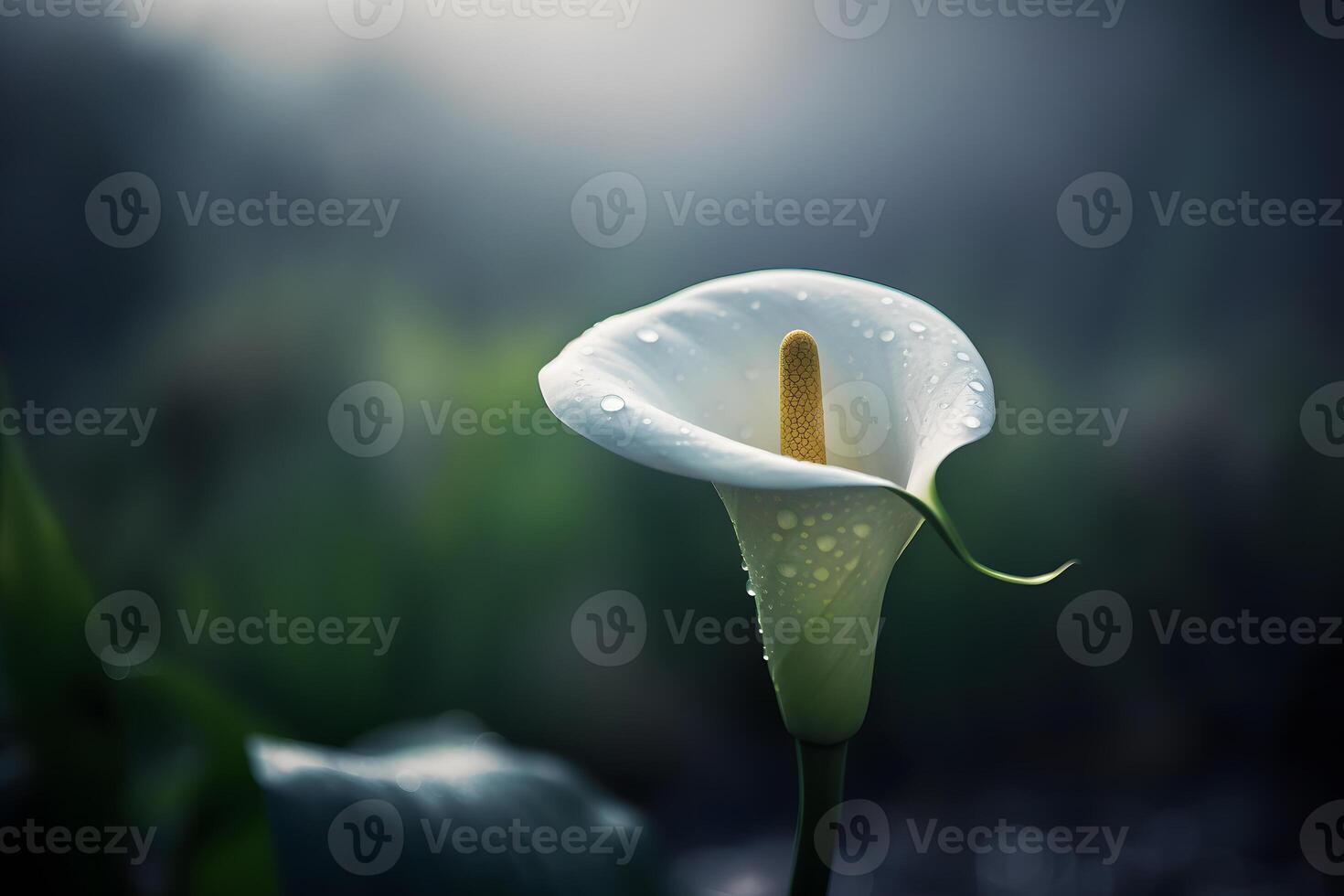 AI generated Calla lily flowers in botanical garden. Neural network AI generated photo