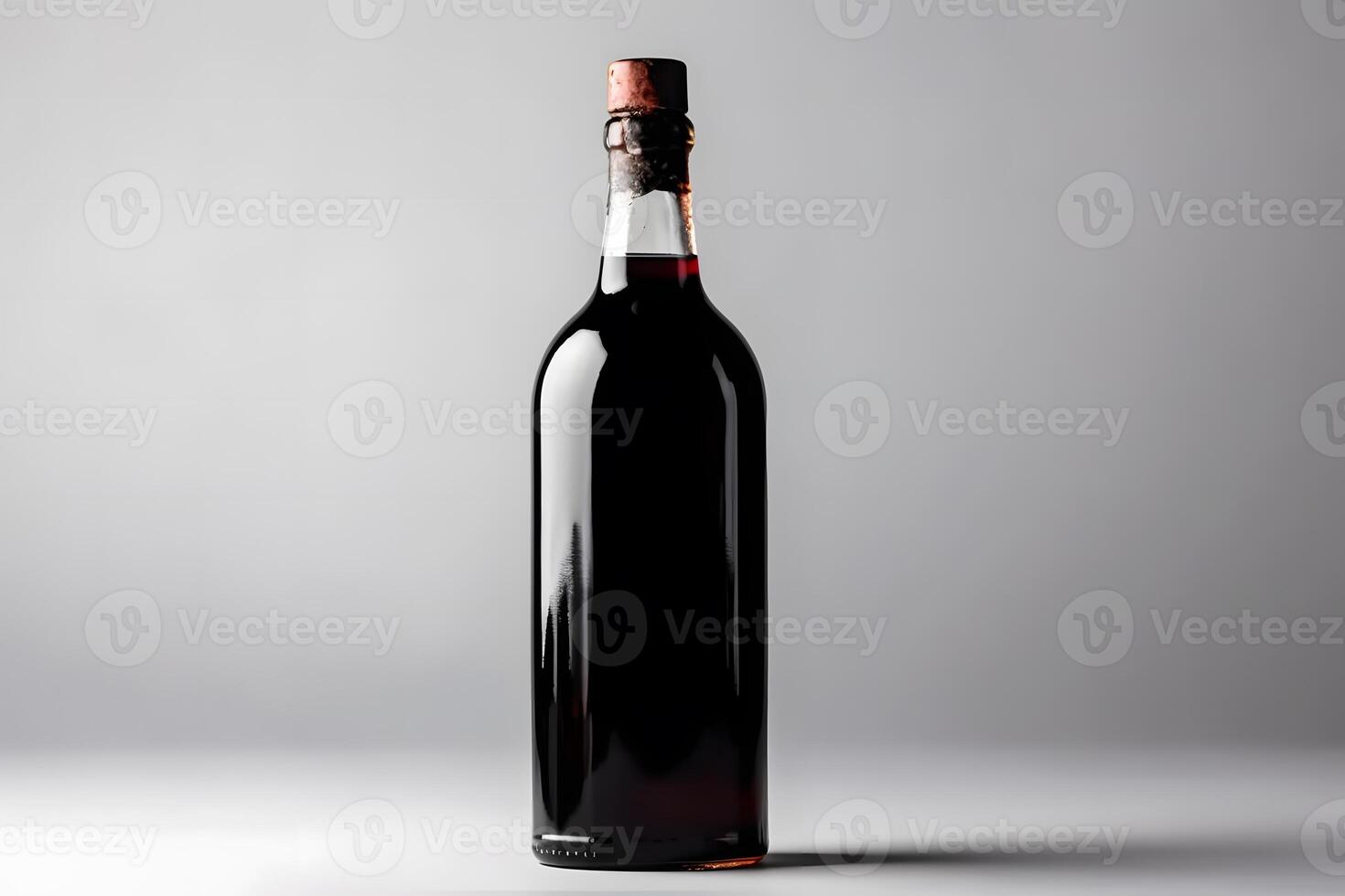 AI generated Bottle of red wine without a label. Neural network AI generated photo