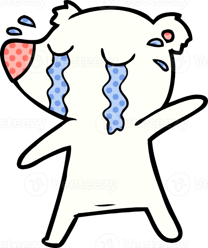 sad little polar bear cartoon png