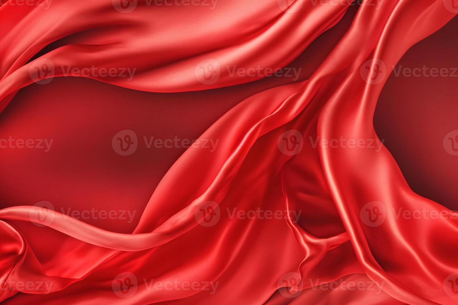 AI generated abstract luxury red silk fabric cloth or liquid wave or texture satin background. Neural network AI generated photo