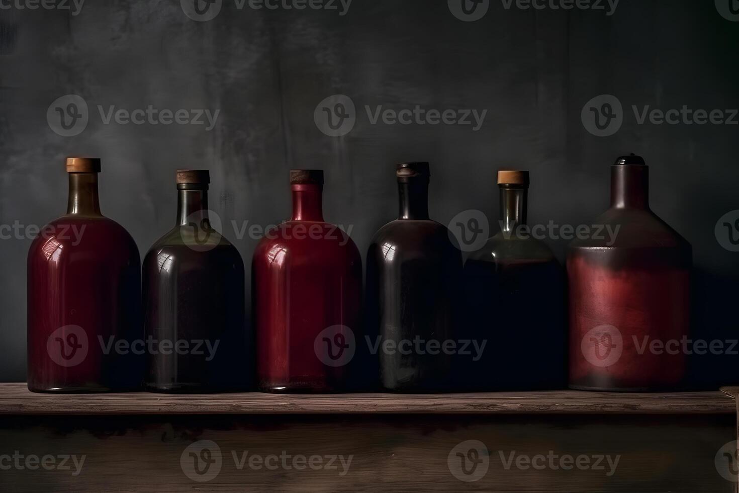 AI generated Collection of wines in the store of elite alcohol. Neural network AI generated photo