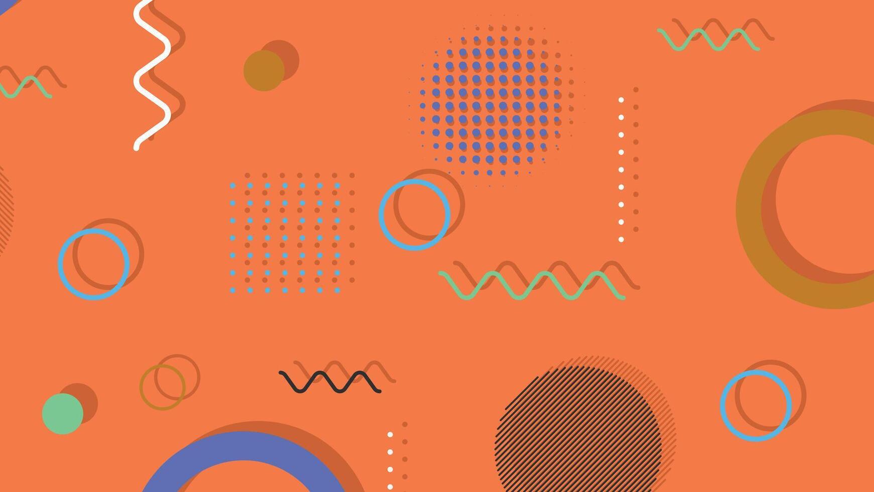 Trendy modern abstract background with memphis elements vector
