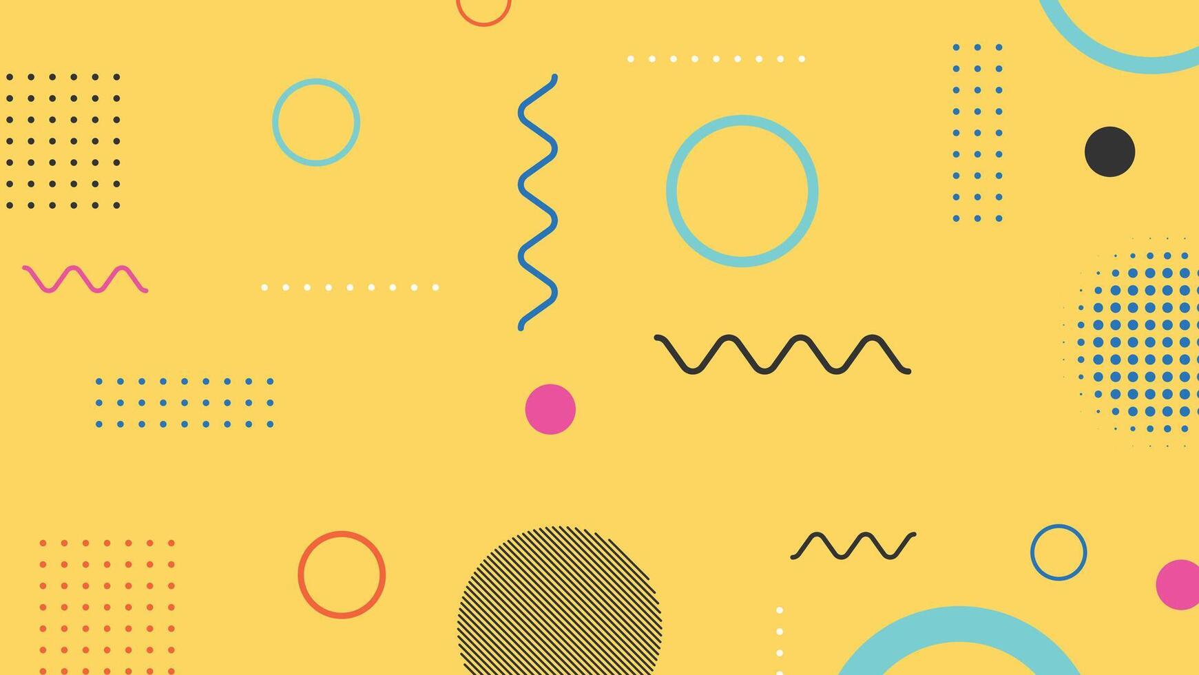 Trendy modern abstract background with memphis elements vector