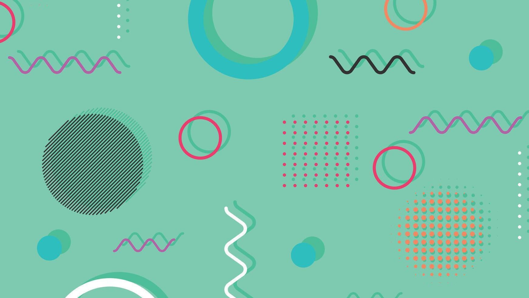 Trendy modern abstract background with memphis elements vector