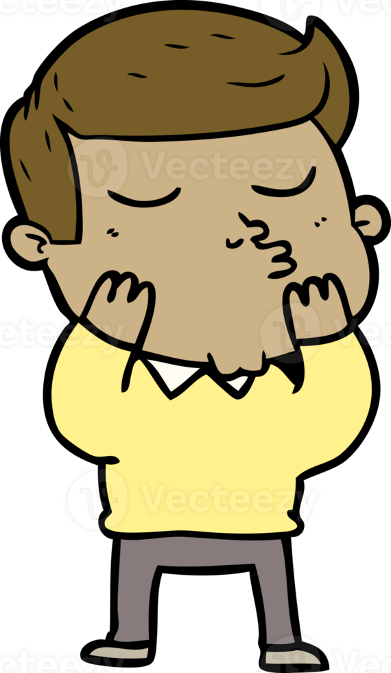 cartoon model guy pouting png