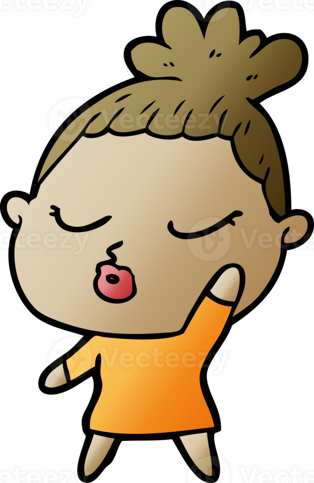 cartoon calm woman png