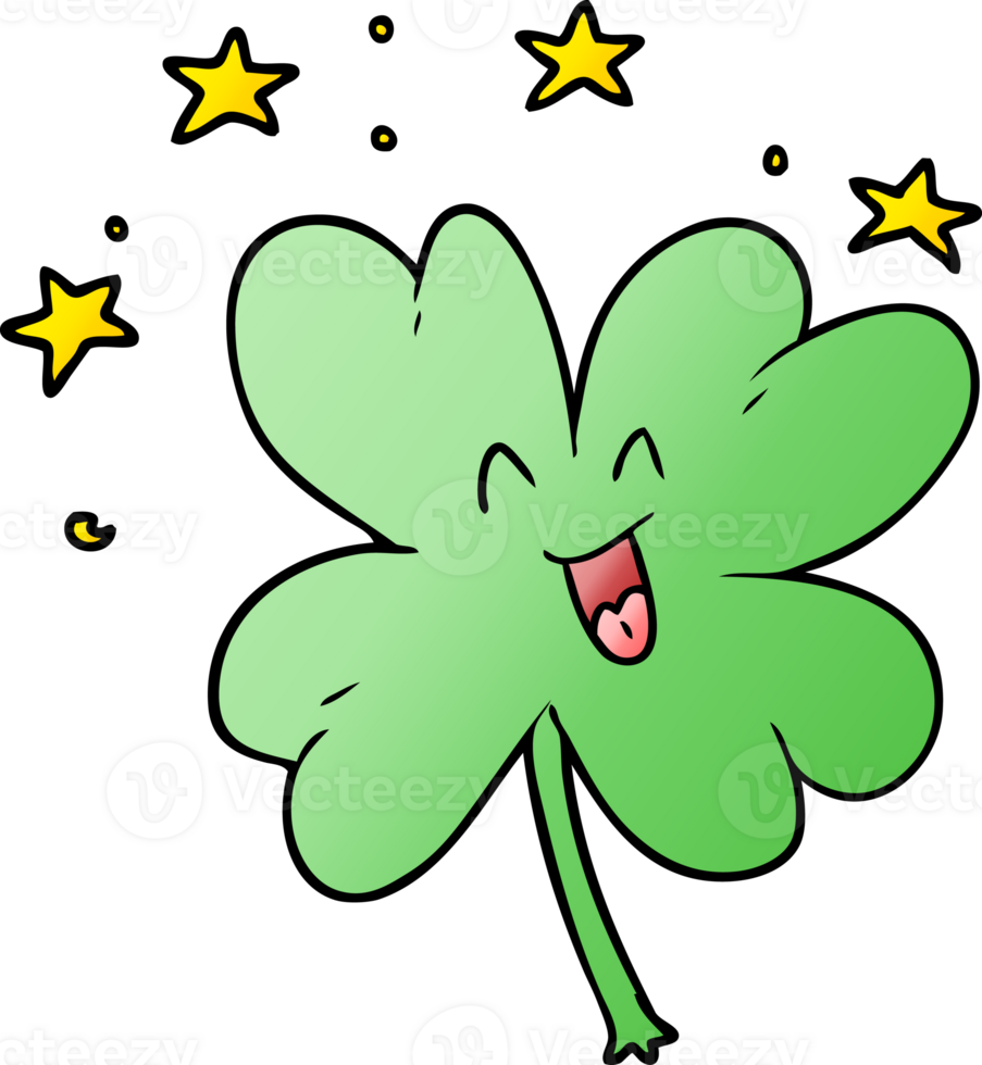 happy cartoon four leaf clover png