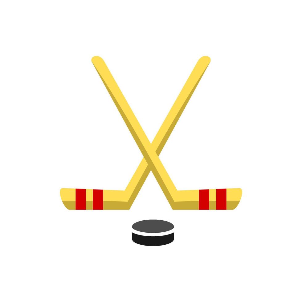 Hockey Icon Flat Design Simple Sport Vector Perfect Web and Mobile Illustration