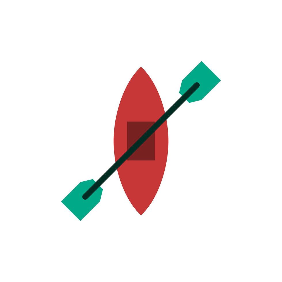 Canoe Icon Boat Flat Design Simple Sport Vector Perfect Web and Mobile Illustration