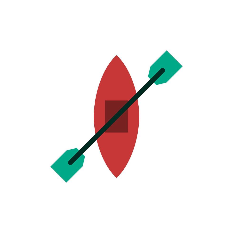 Canoe Icon Boat Flat Design Simple Sport Vector Perfect Web and Mobile Illustration