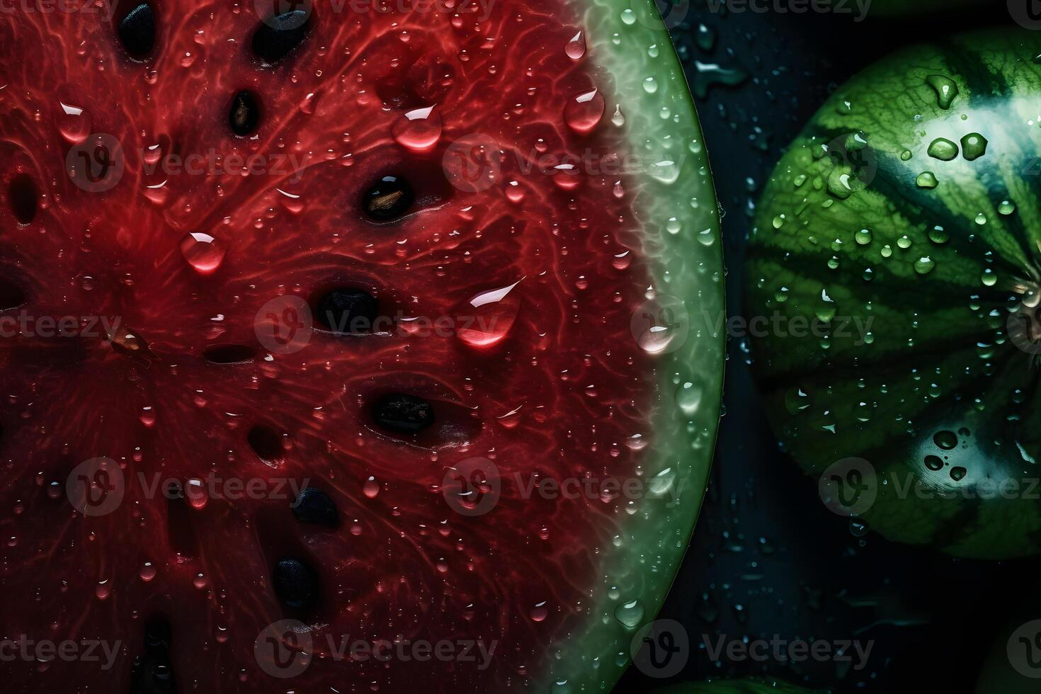 AI generated Slices of watermelons. Neural network AI generated photo