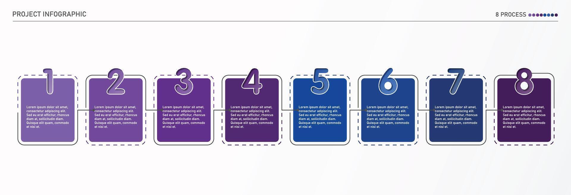 Infographic process design with icons and 8 options or steps. vector