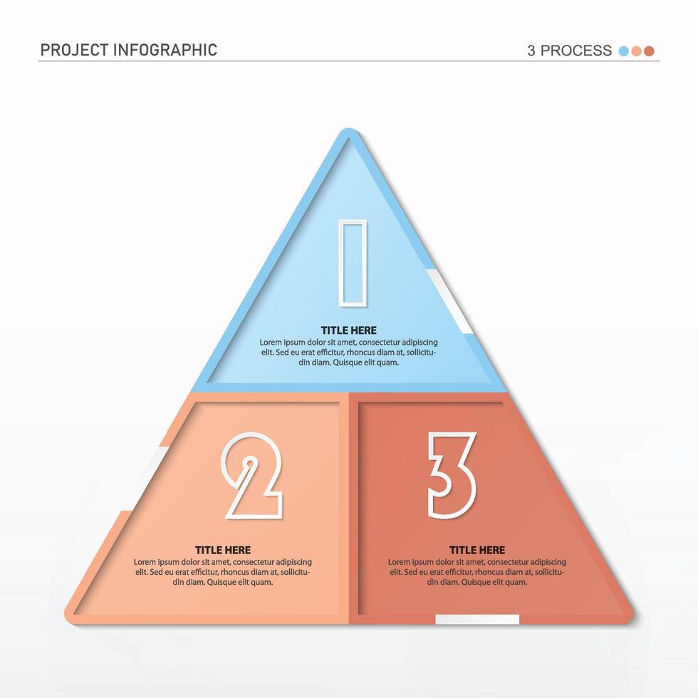 triangle infographic process design with icons and 3 options or steps. vector