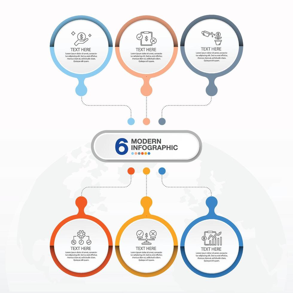 moderno infografía con 6 6 pasos, proceso o opciones vector