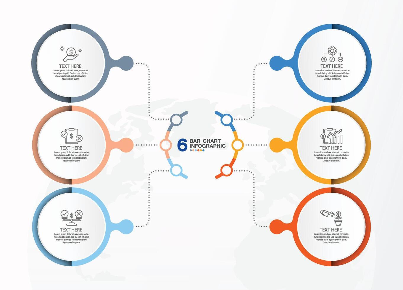 moderno infografía con 6 6 pasos, proceso o opciones vector