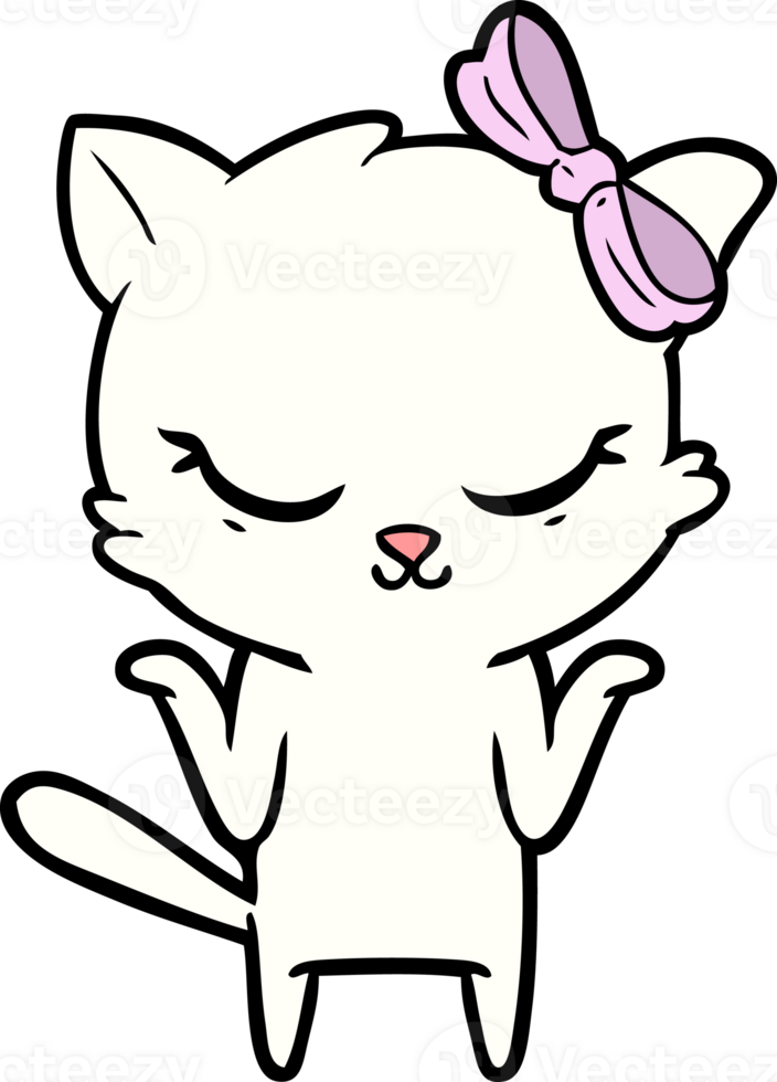 cute cartoon cat with bow png