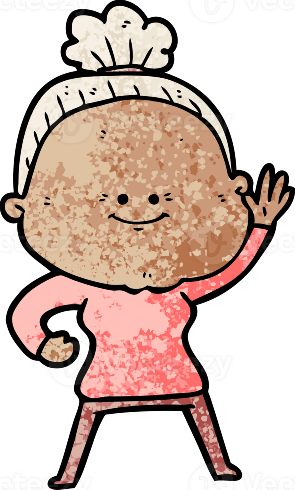 cartoon happy old woman png