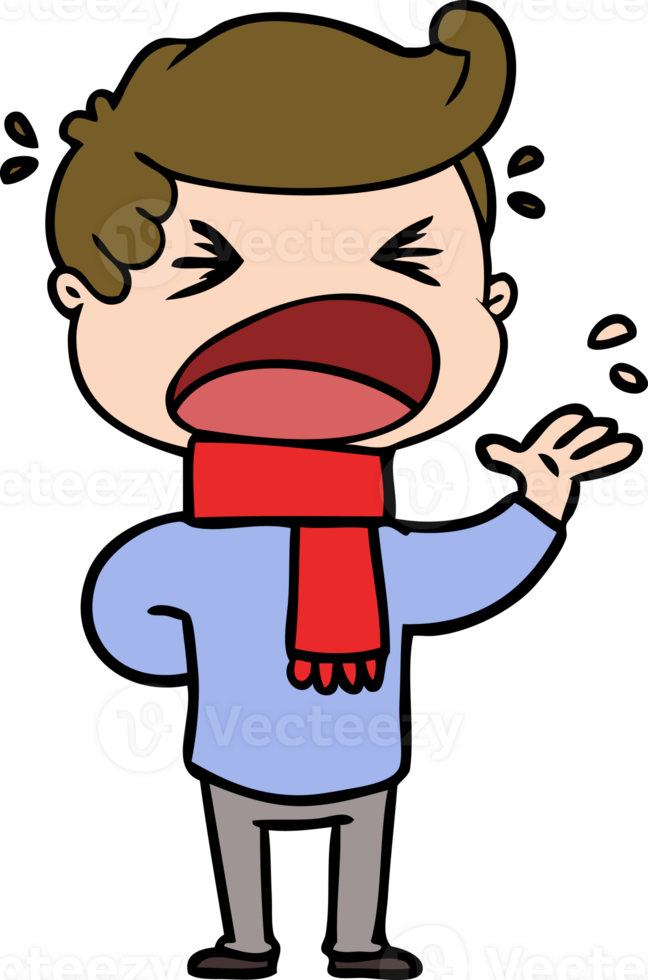 cartoon shouting man png