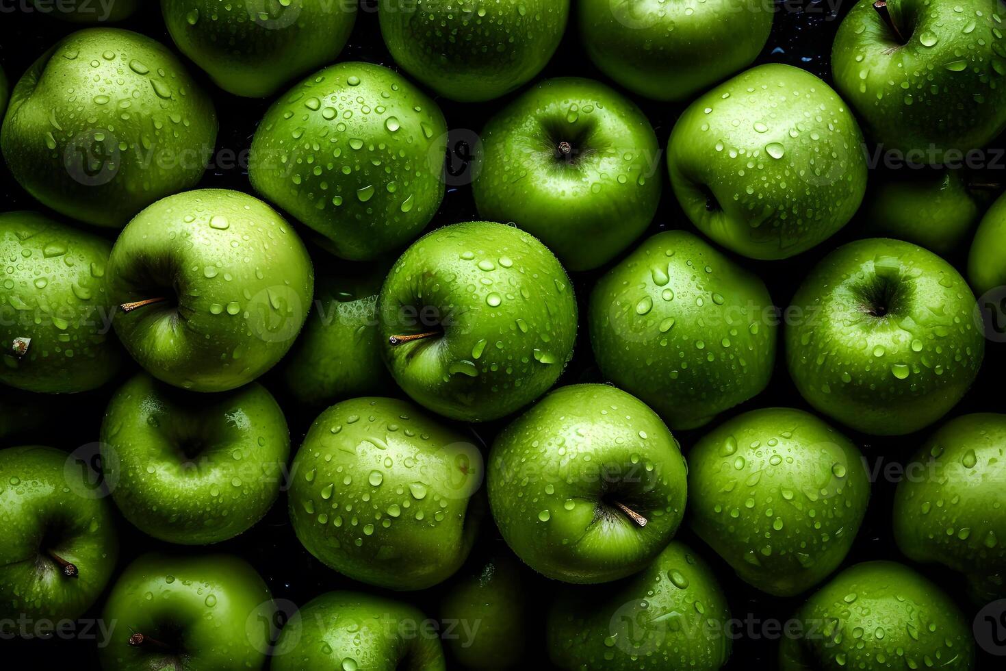 AI generated Many green apples background. Neural network AI generated photo