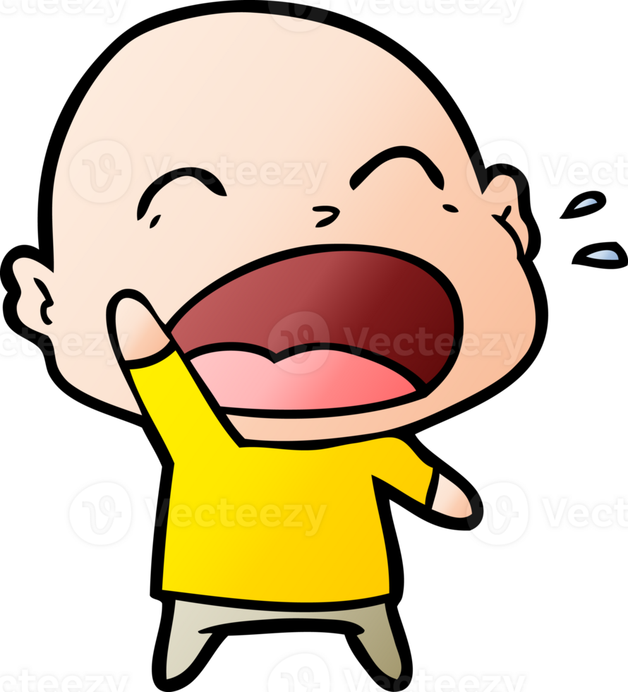 cartoon shouting bald man png