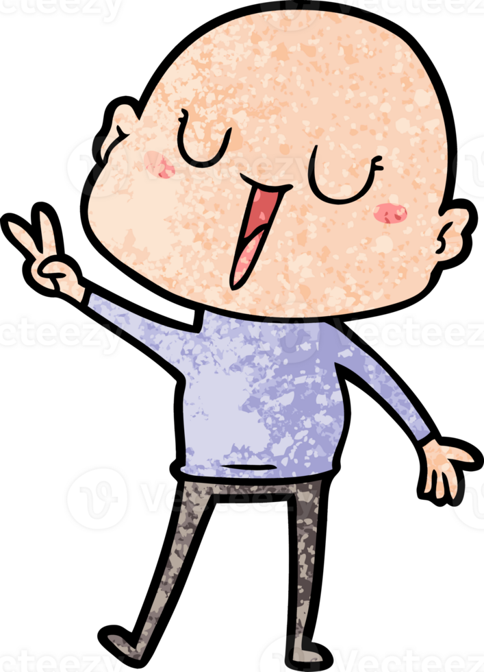happy cartoon bald man png