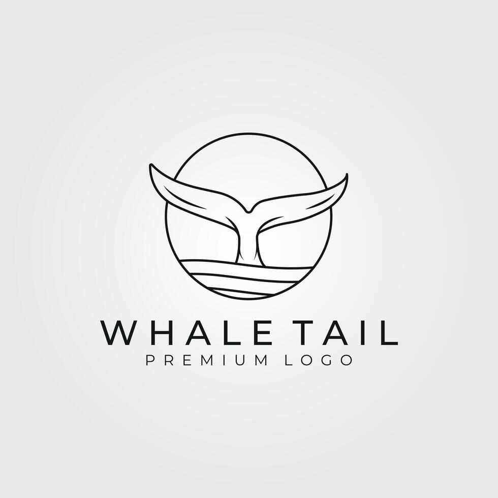 ballena cola icono insignia. ballena cola logo vector ilustración diseño. ola pescado logo