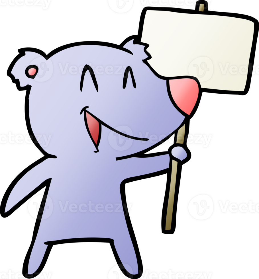 protester bear cartoon png