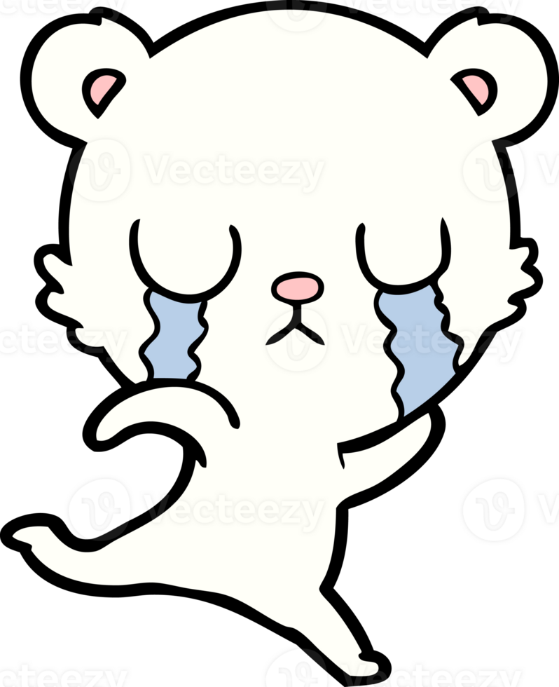 sad little polar bear cartoon png