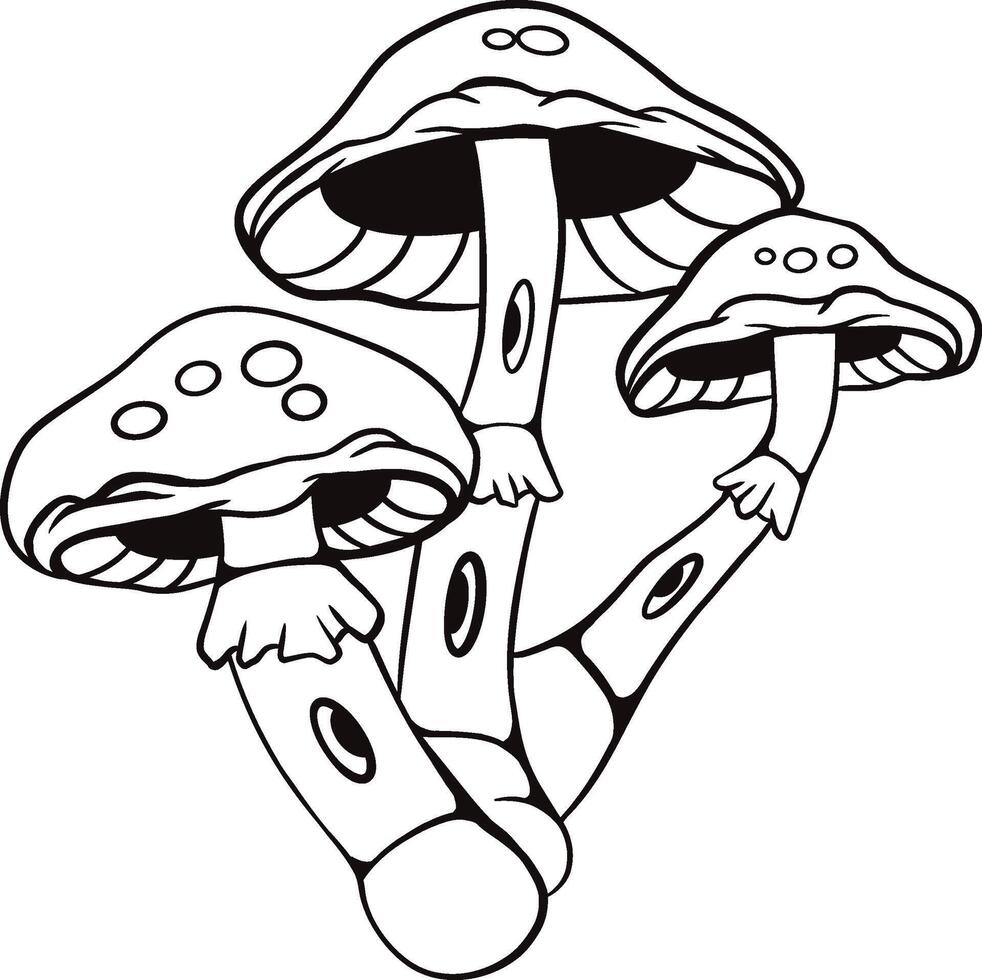 mushroom line art vector