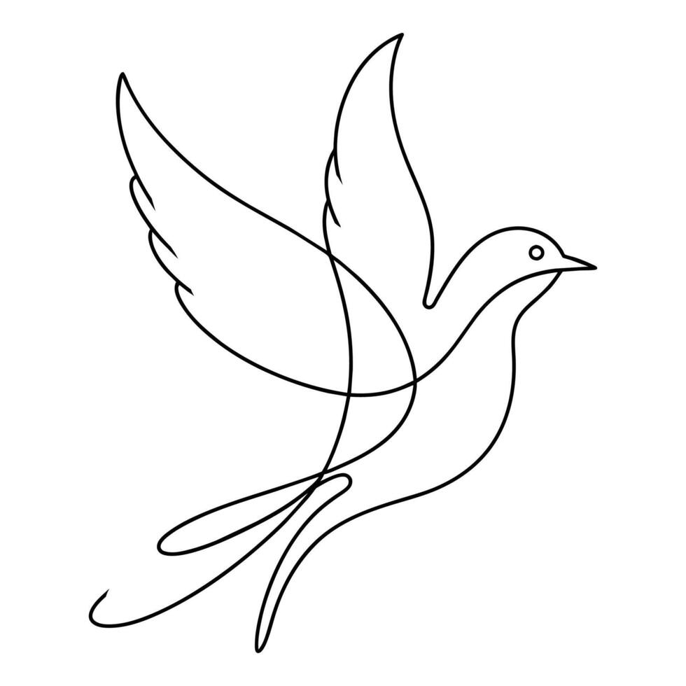 Bird continuous line art vector