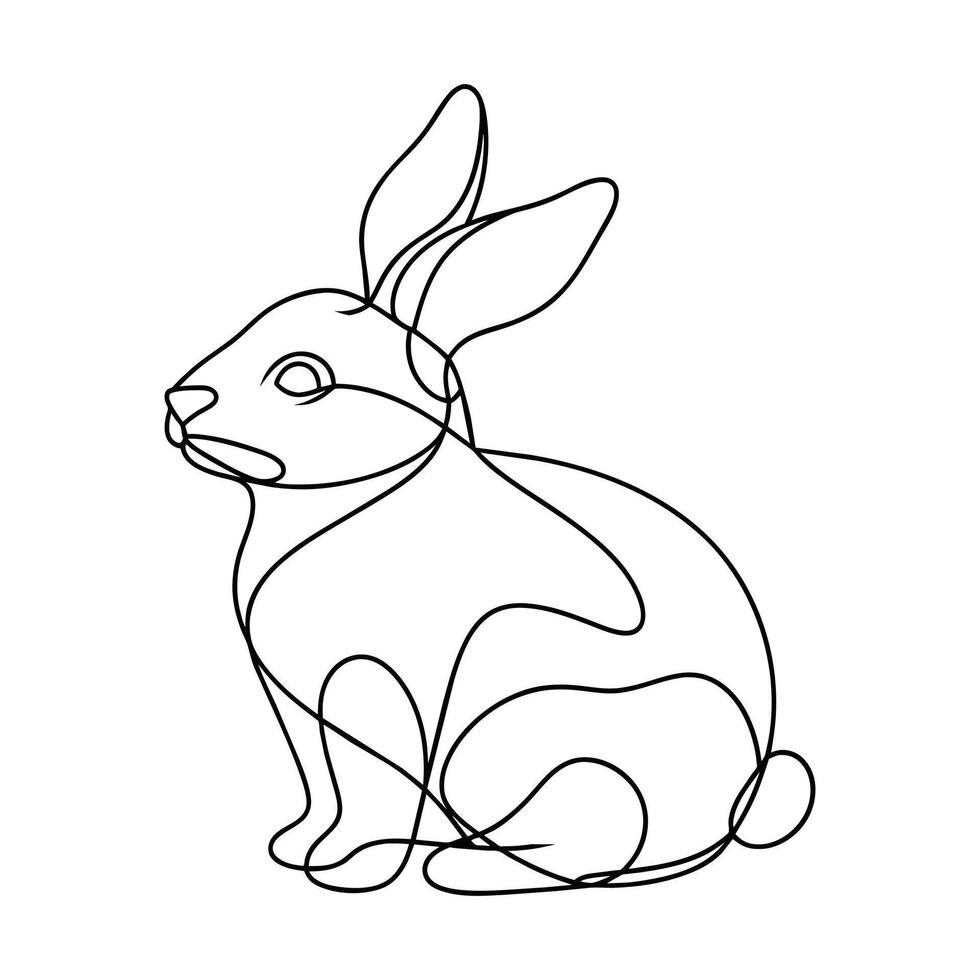 A Bunny line art premium vector illustration