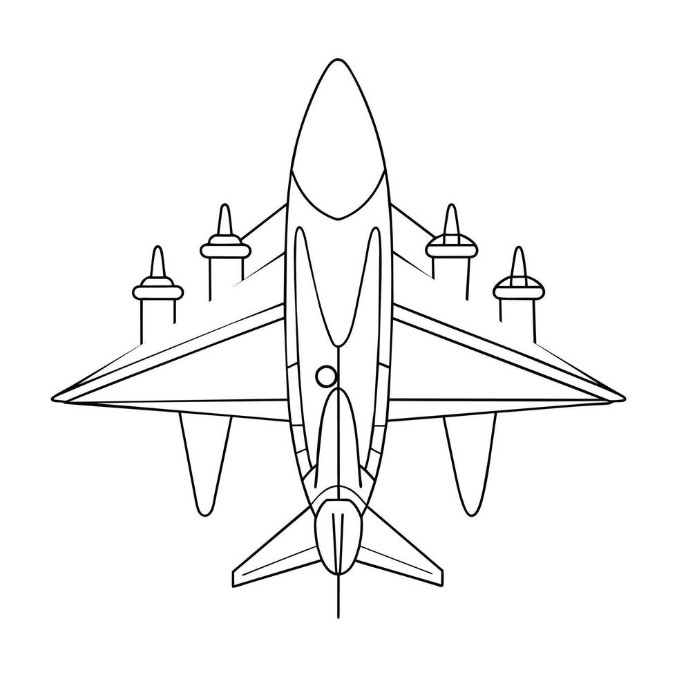 Aircraft Continuous line art drawing. vector