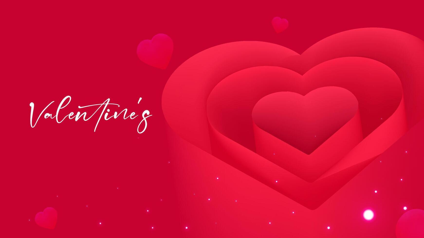 San Valentín día vector ilustración diseños un amor corazón en un rojo antecedentes