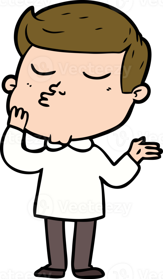 cartoon model guy pouting png