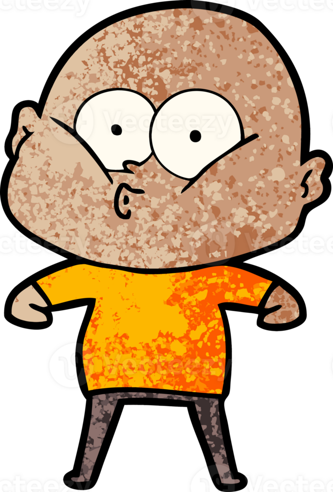 cartoon bald man staring png