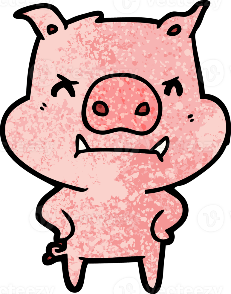 angry cartoon pig png